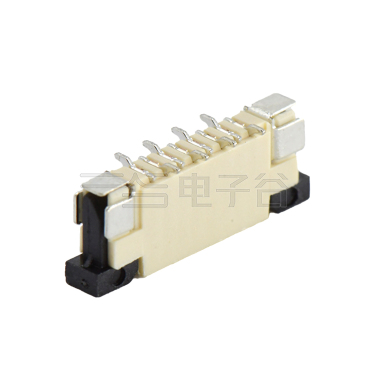 FPC 1.0Pitch-H5.5立贴抽屉式 正脚位 8pin 本色 镀亮锡